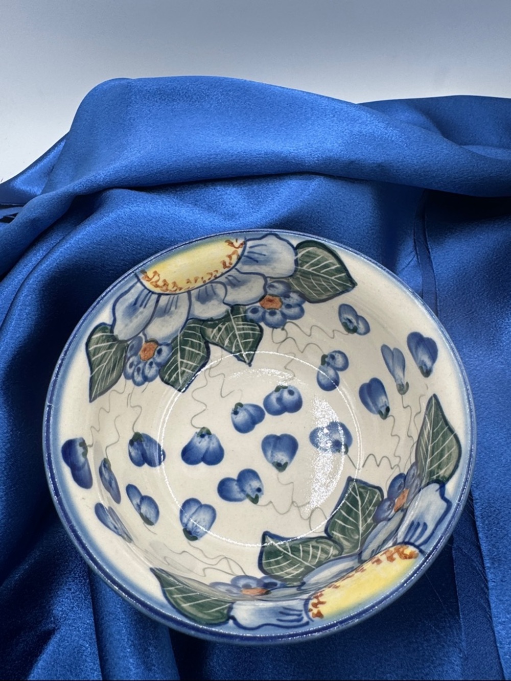 Blue Rose Polish Pottery Primrose Cereal/Soup Bowl. handcrafted in Boleslawiec,